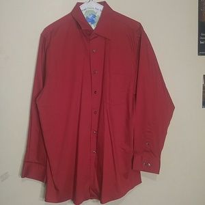 Long Sleeve Red Dress Shirt